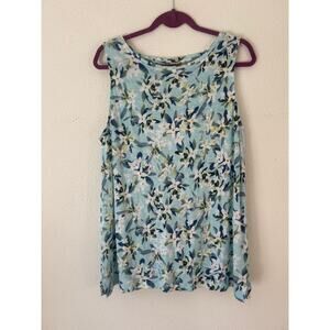 J.Jill 100% Linen Floral Tank Top